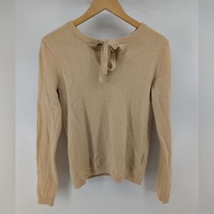 Comptoir Des Cotonniers Sweater Soft Beige Tie On Back Small